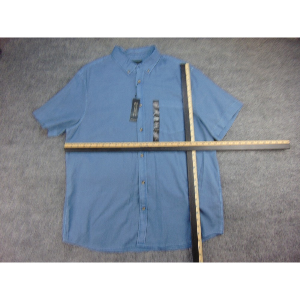 Banana Republic Shirt Mens XL Slim Fit Blue Solid Short Sleeve Button Down - Picture 5 of 10